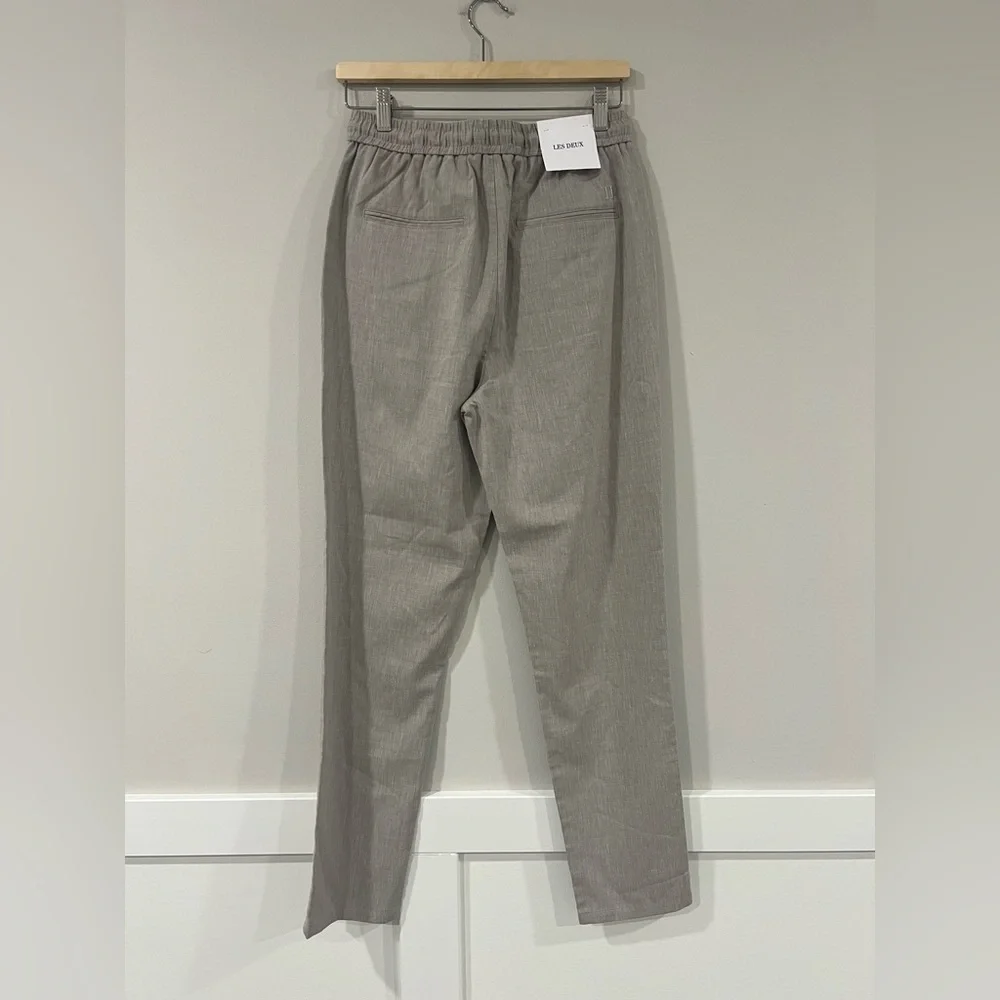 LES DEUX Como Tapered Linen Drawstring Pants Gray W29 L32 NWT